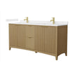 Custom image for Natural Oak with Brushed Gold Trim / Carrara Cultured Marble / No Mirror
