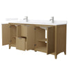 Custom image for Natural Oak with Brushed Nickel Trim / White Quartz / No Mirror