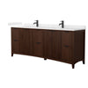 Custom image for Dark Walnut with Matte Black Trim / Carrara Cultured Marble / No Mirror