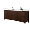 Custom image for Dark Walnut with Matte Black Trim / Carrara Cultured Marble / No Mirror