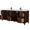 Custom image for Dark Walnut with Matte Black Trim / White Carrara Marble / No Mirror