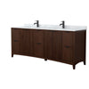 Custom image for Dark Walnut with Matte Black Trim / White Carrara Marble / No Mirror