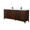 Custom image for Dark Walnut with Matte Black Trim / White Cultured Marble / No Mirror