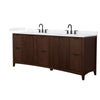 Custom image for Dark Walnut with Matte Black Trim / White Cultured Marble / No Mirror
