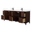 Custom image for Dark Walnut with Matte Black Trim / White Quartz / No Mirror