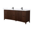 Custom image for Dark Walnut with Matte Black Trim / White Quartz / No Mirror