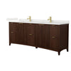 Custom image for Dark Walnut with Brushed Gold Trim / Giotto Quartz / No Mirror