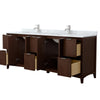 Custom image for Dark Walnut with Brushed Nickel Trim / White Carrara Marble / No Mirror