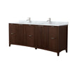 Custom image for Dark Walnut with Brushed Nickel Trim / White Carrara Marble / No Mirror