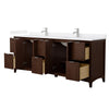 Custom image for Dark Walnut with Brushed Nickel Trim / White Cultured Marble / No Mirror