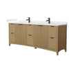 Custom image for Natural Oak with Matte Black Trim / Carrara Cultured Marble / No Mirror