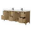 Custom image for Natural Oak with Matte Black Trim / Giotto Quartz / No Mirror
