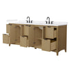 Custom image for Natural Oak with Matte Black Trim / White Cultured Marble / No Mirror