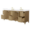 Custom image for Natural Oak with Brushed Gold Trim / White Quartz / No Mirror
