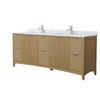 Custom image for Natural Oak with Brushed Nickel Trim / White Carrara Marble / No Mirror