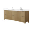 Custom image for Natural Oak with Brushed Nickel Trim / White Cultured Marble / No Mirror