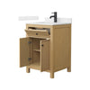 Custom image for Tanned Oak with Matte Black Trim / Carrara Cultured Marble / No Mirror