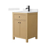 Custom image for Tanned Oak with Matte Black Trim / Carrara Cultured Marble / No Mirror