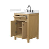 Custom image for Tanned Oak with Matte Black Trim / Carrara Cultured Marble / No Mirror