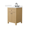 Custom image for Tanned Oak with Matte Black Trim / Carrara Cultured Marble / No Mirror