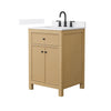 Custom image for Tanned Oak with Matte Black Trim / White Cultured Marble / No Mirror