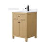 Custom image for Tanned Oak with Matte Black Trim / White Quartz / No Mirror