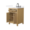 Custom image for Tanned Oak with Matte Black Trim / White Quartz / No Mirror