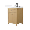 Custom image for Tanned Oak with Matte Black Trim / White Quartz / No Mirror