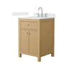 Custom image for Tanned Oak with Brushed Nickel Trim / Carrara Cultured Marble / No Mirror