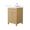 Custom image for Tanned Oak with Brushed Nickel Trim / White Cultured Marble / No Mirror