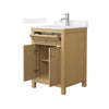 Custom image for Tanned Oak with Brushed Nickel Trim / White Quartz / No Mirror