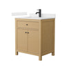 Custom image for Tanned Oak with Matte Black Trim / Carrara Cultured Marble / No Mirror