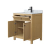 Custom image for Tanned Oak with Matte Black Trim / White Carrara Marble / No Mirror
