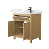 Custom image for Tanned Oak with Matte Black Trim / Giotto Quartz / No Mirror