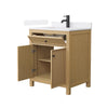 Custom image for Tanned Oak with Matte Black Trim / White Cultured Marble / No Mirror