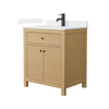 Custom image for Tanned Oak with Matte Black Trim / White Cultured Marble / No Mirror