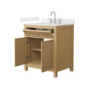 Custom image for Tanned Oak with Brushed Nickel Trim / Carrara Cultured Marble / No Mirror