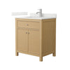Custom image for Tanned Oak with Brushed Nickel Trim / Giotto Quartz / No Mirror