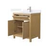 Custom image for Tanned Oak with Brushed Nickel Trim / White Quartz / No Mirror