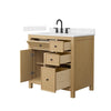 Custom image for Tanned Oak with Matte Black Trim / Carrara Cultured Marble / No Mirror