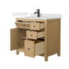 Custom image for Tanned Oak with Matte Black Trim / Giotto Quartz / No Mirror