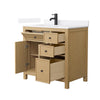 Custom image for Tanned Oak with Matte Black Trim / White Quartz / No Mirror