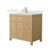 Custom image for Tanned Oak with Brushed Nickel Trim / Giotto Quartz / No Mirror
