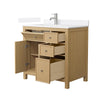 Custom image for Tanned Oak with Brushed Nickel Trim / White Quartz / No Mirror