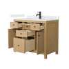 Custom image for Tanned Oak with Matte Black Trim / Carrara Cultured Marble / No Mirror