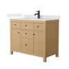 Custom image for Tanned Oak with Matte Black Trim / Giotto Quartz / No Mirror