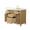 Custom image for Tanned Oak with Brushed Gold Trim / Carrara Cultured Marble / No Mirror