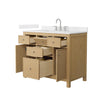Custom image for Tanned Oak with Brushed Nickel Trim / Carrara Cultured Marble / No Mirror