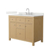 Custom image for Tanned Oak with Brushed Nickel Trim / Giotto Quartz / No Mirror