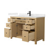 Custom image for Tanned Oak with Matte Black Trim / Carrara Cultured Marble / No Mirror